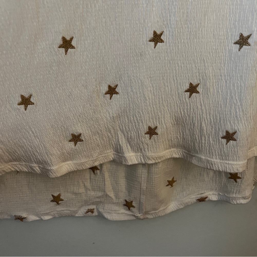 Lane Bryant Ivory Blouse with Bronze Star Details Patriotic Size 14/16 - Picture 12 of 15